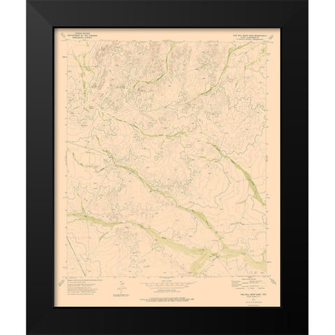 Two Mill Draw East Texas Quad - USGS 1973 Black Modern Wood Framed Art Print by USGS