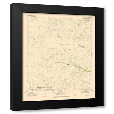 Two Mill Draw West Texas Quad - USGS 1973 Black Modern Wood Framed Art Print with Double Matting by USGS