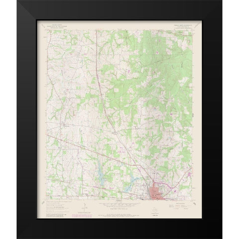 Teague  North Texas Quad - USGS 1963 Black Modern Wood Framed Art Print by USGS