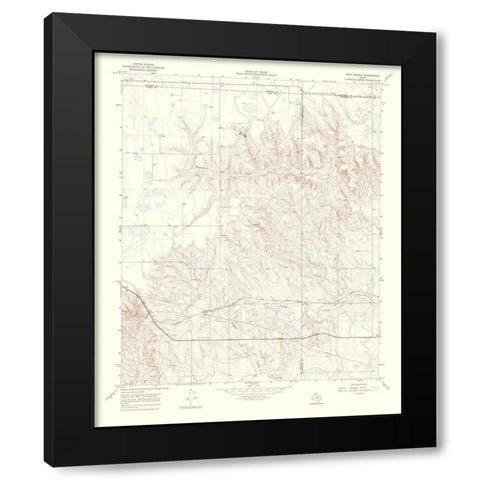 Tody School Texas Quad - USGS 1970 Black Modern Wood Framed Art Print by USGS