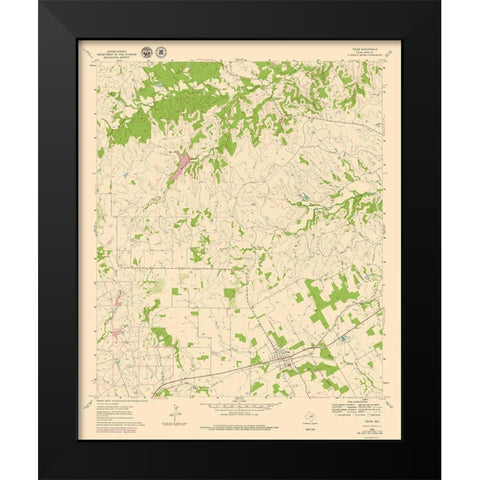 Tolar Texas Quad - USGS 1960 Black Modern Wood Framed Art Print by USGS