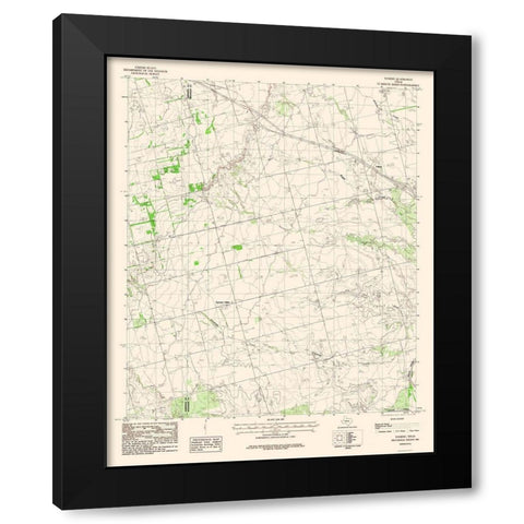 Tolbert Texas Quad - USGS 198 Black Modern Wood Framed Art Print by USGS
