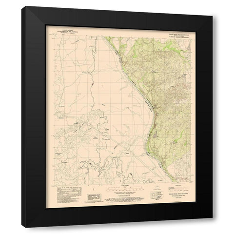 West Tovar Creek Texas Quad - USGS 1983 Black Modern Wood Framed Art Print with Double Matting by USGS