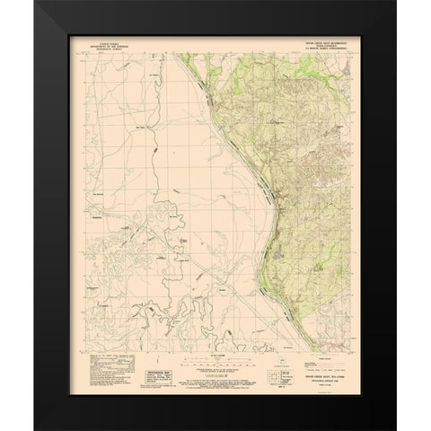 West Tovar Creek Texas Quad - USGS 1983 Black Modern Wood Framed Art Print by USGS