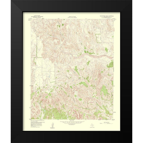 Troublesome Creek Texas Quad - USGS 1960 Black Modern Wood Framed Art Print by USGS