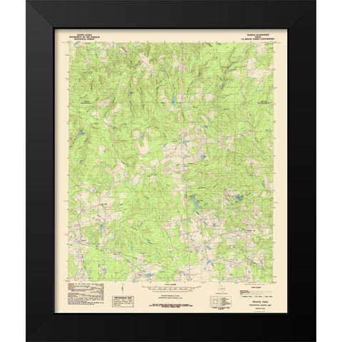 Trawick Texas Quad - USGS 1984 Black Modern Wood Framed Art Print by USGS