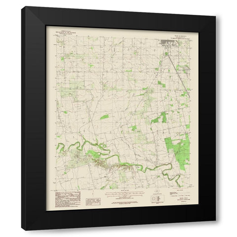 Truby Texas Quad - USGS 1984 Black Modern Wood Framed Art Print by USGS