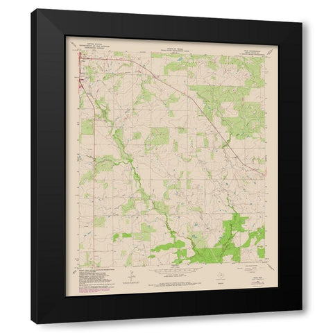 True Texas Quad - USGS 1964 Black Modern Wood Framed Art Print with Double Matting by USGS