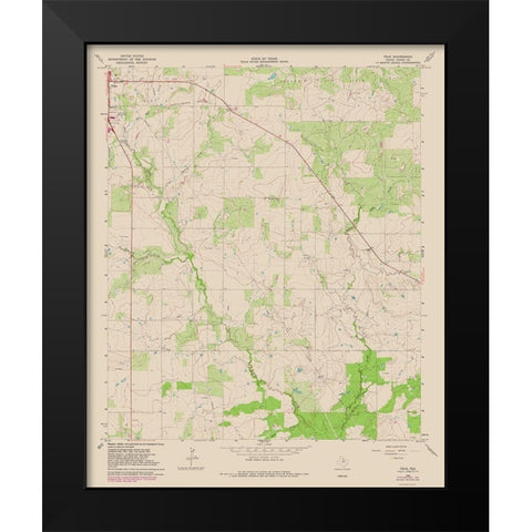 True Texas Quad - USGS 1964 Black Modern Wood Framed Art Print by USGS