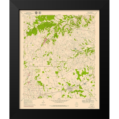 Tolar Texas Quad - USGS 1979 Black Modern Wood Framed Art Print by USGS