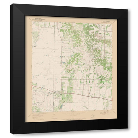 Talpa Texas Quad - USGS 1967 Black Modern Wood Framed Art Print with Double Matting by USGS