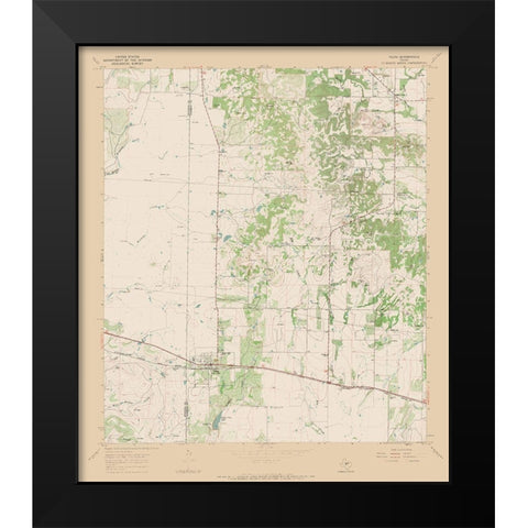 Talpa Texas Quad - USGS 1967 Black Modern Wood Framed Art Print by USGS