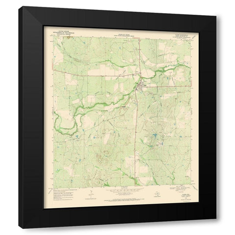 Tilden Texas Quad - USGS 1968 Black Modern Wood Framed Art Print with Double Matting by USGS