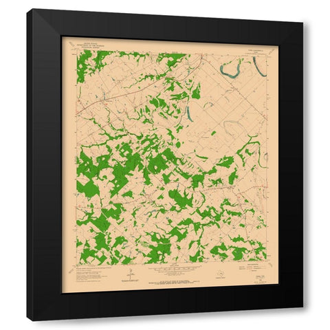 Tunis Texas Quad - USGS 1962 Black Modern Wood Framed Art Print with Double Matting by USGS