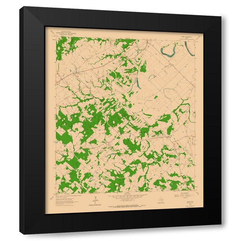 Tunis Texas Quad - USGS 1962 Black Modern Wood Framed Art Print by USGS