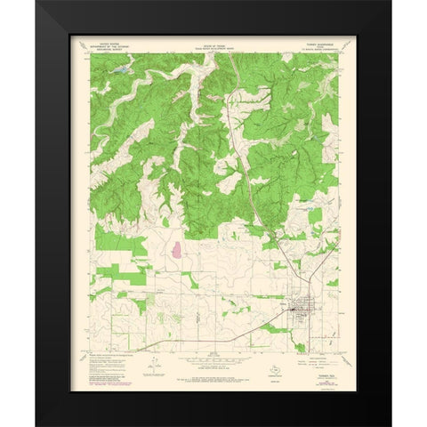 Turkey Texas Quad - USGS 1967 Black Modern Wood Framed Art Print by USGS