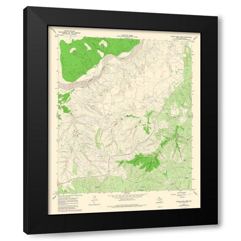 Turtle Hole Creek Texas Quad - USGS 1967 Black Modern Wood Framed Art Print with Double Matting by USGS