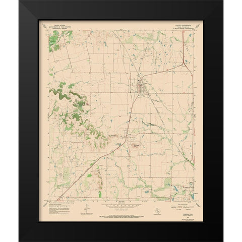 Tuscola Texas Quad - USGS 1967 Black Modern Wood Framed Art Print by USGS