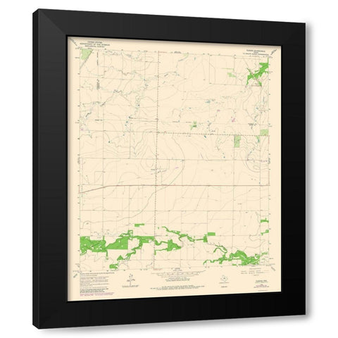 Tuxedo Texas Quad - USGS 1965 Black Modern Wood Framed Art Print with Double Matting by USGS