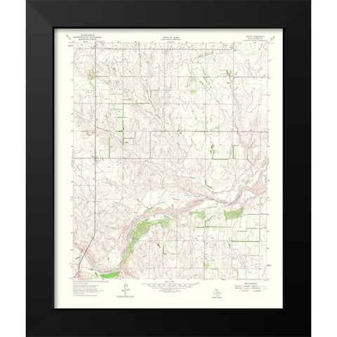 Twitty Texas Quad - USGS 1965 Black Modern Wood Framed Art Print by USGS