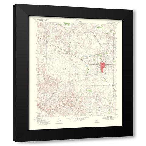 Wheeler Texas Quad - USGS 1965 Black Modern Wood Framed Art Print with Double Matting by USGS