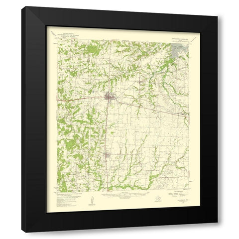 Whitesboro Texas Quad - USGS 1959 Black Modern Wood Framed Art Print with Double Matting by USGS