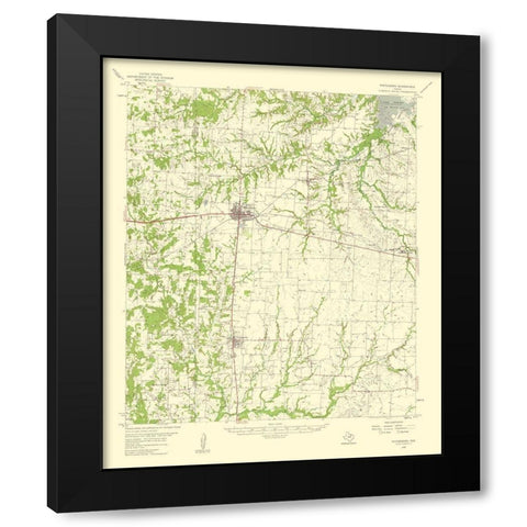 Whitesboro Texas Quad - USGS 1959 Black Modern Wood Framed Art Print by USGS