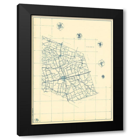 Williamson Texas 2 of 2 - Highway Dept 1936 Black Modern Wood Framed Art Print with Double Matting by Highway Dept