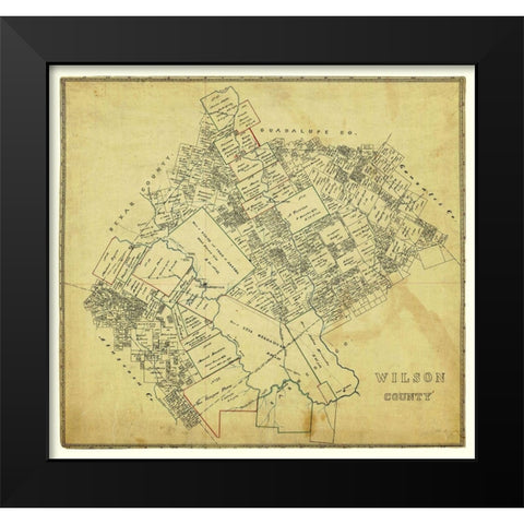 Wilson County Texas -1880 Black Modern Wood Framed Art Print by Unknown