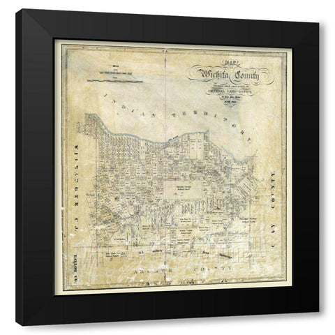 Wichita County Texas - Bean 1874  Black Modern Wood Framed Art Print by Bean