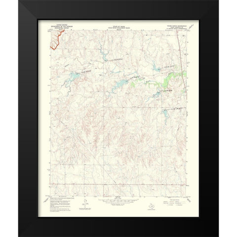 Young Ranch Texas Quad - USGS 1969 Black Modern Wood Framed Art Print by USGS