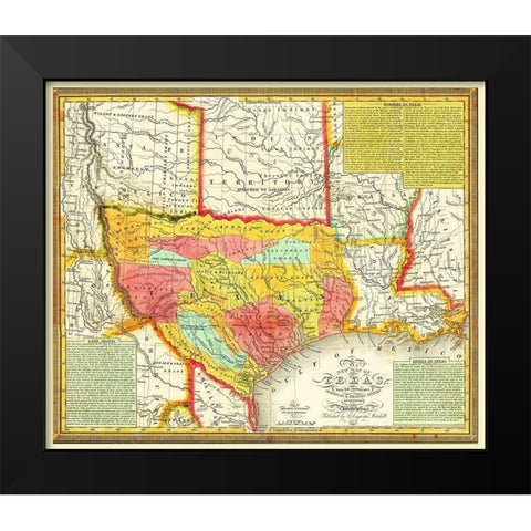 Texas - Young 1836 Black Modern Wood Framed Art Print by Young
