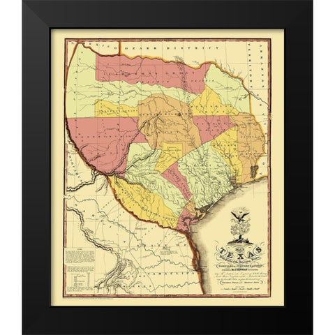 Texas - Tanner 1837 Black Modern Wood Framed Art Print by Tanner