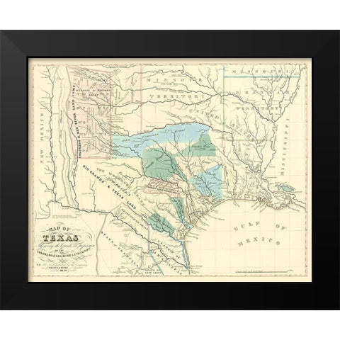 Texas Grants by Colorado and Red River Land Co Black Modern Wood Framed Art Print by Land Co