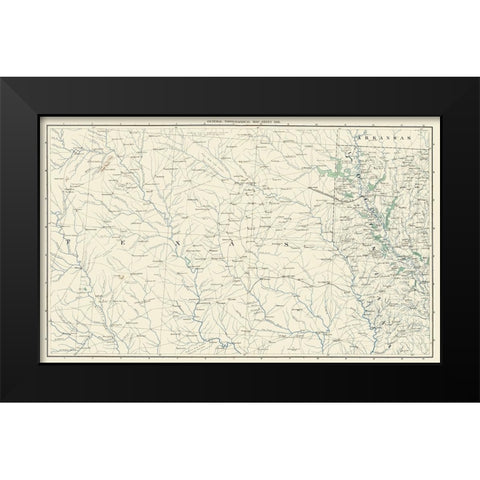 East Texas West Louisiana Sheet- US War Dept 1891 Black Modern Wood Framed Art Print by US War Dept