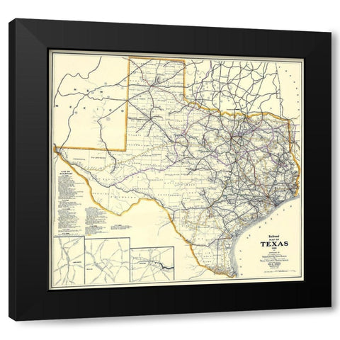 Texas Railroads - Dodge 1926 Black Modern Wood Framed Art Print by Dodge