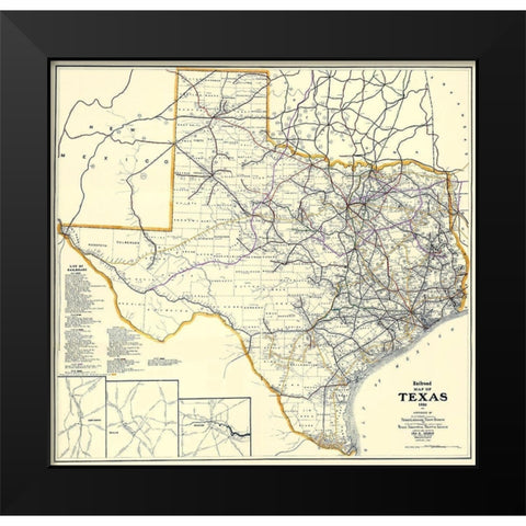 Texas Railroads - Dodge 1926 Black Modern Wood Framed Art Print by Dodge
