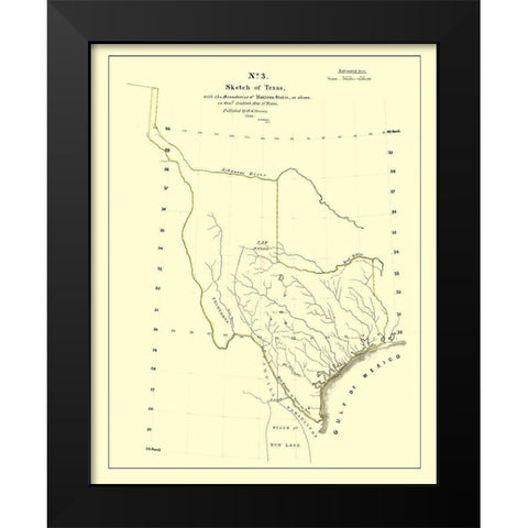 Texas - Tanner 1839 Black Modern Wood Framed Art Print by Tanner