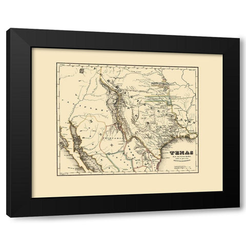 Texas Republic - Meyer 1846 Black Modern Wood Framed Art Print with Double Matting by Meyer