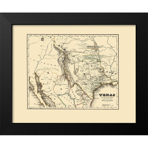 Texas Republic - Meyer 1846 Black Modern Wood Framed Art Print by Meyer