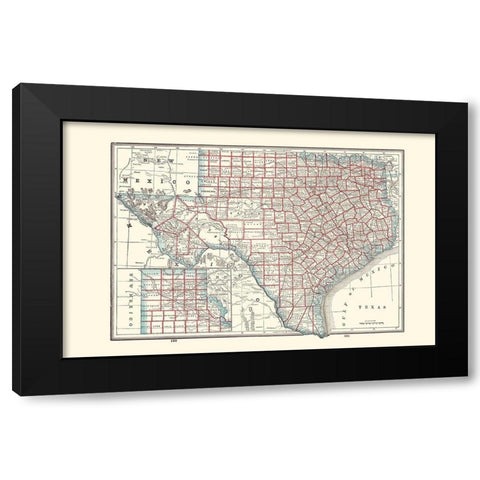 Texas - Rathbun 1893 Black Modern Wood Framed Art Print with Double Matting by Rathbun