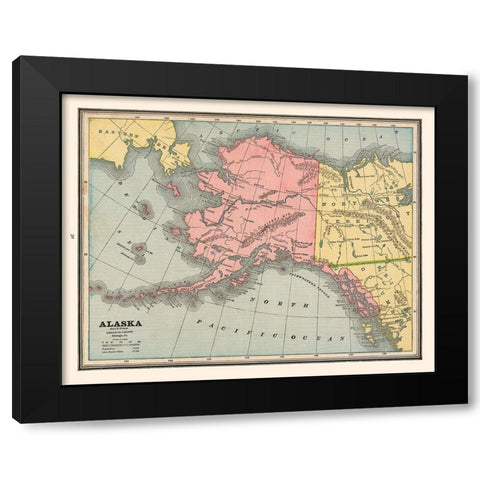 Alaska - Cram 1888 Black Modern Wood Framed Art Print with Double Matting by Cram