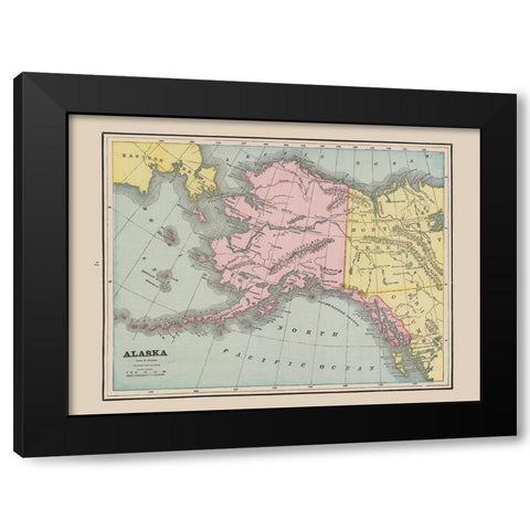 Alaska - Cram 1892 Black Modern Wood Framed Art Print by Cram