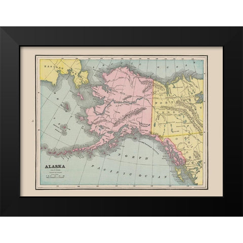 Alaska - Cram 1892 Black Modern Wood Framed Art Print by Cram