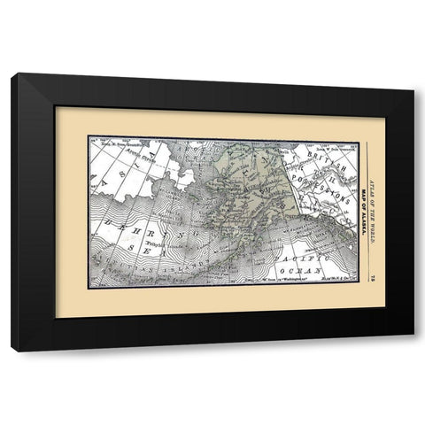 Alaska - Alden 1886 Black Modern Wood Framed Art Print with Double Matting by Alden