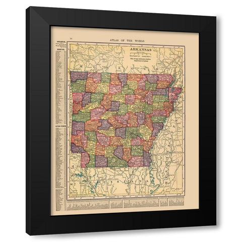 Arkansas - Hammond 1910 Black Modern Wood Framed Art Print with Double Matting by Hammond
