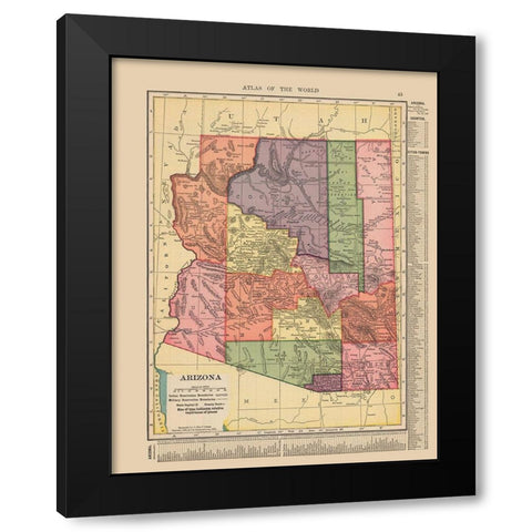 Arizona - Hammond 1910 Black Modern Wood Framed Art Print with Double Matting by Hammond