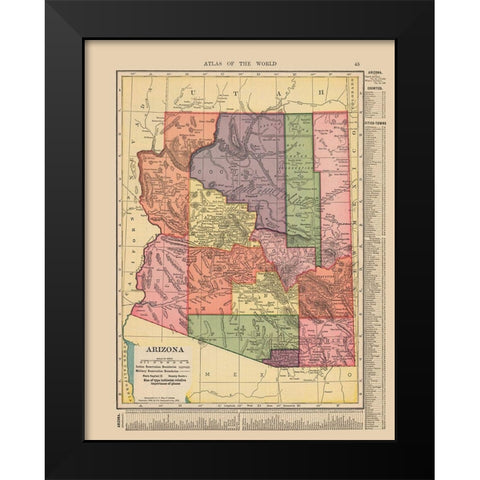 Arizona - Hammond 1910 Black Modern Wood Framed Art Print by Hammond