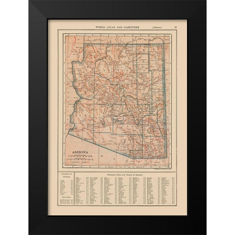 Arizona - Reynold 1921 Black Modern Wood Framed Art Print by Reynold