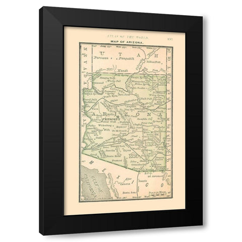 Arizona - Alden 1886 Black Modern Wood Framed Art Print by Alden